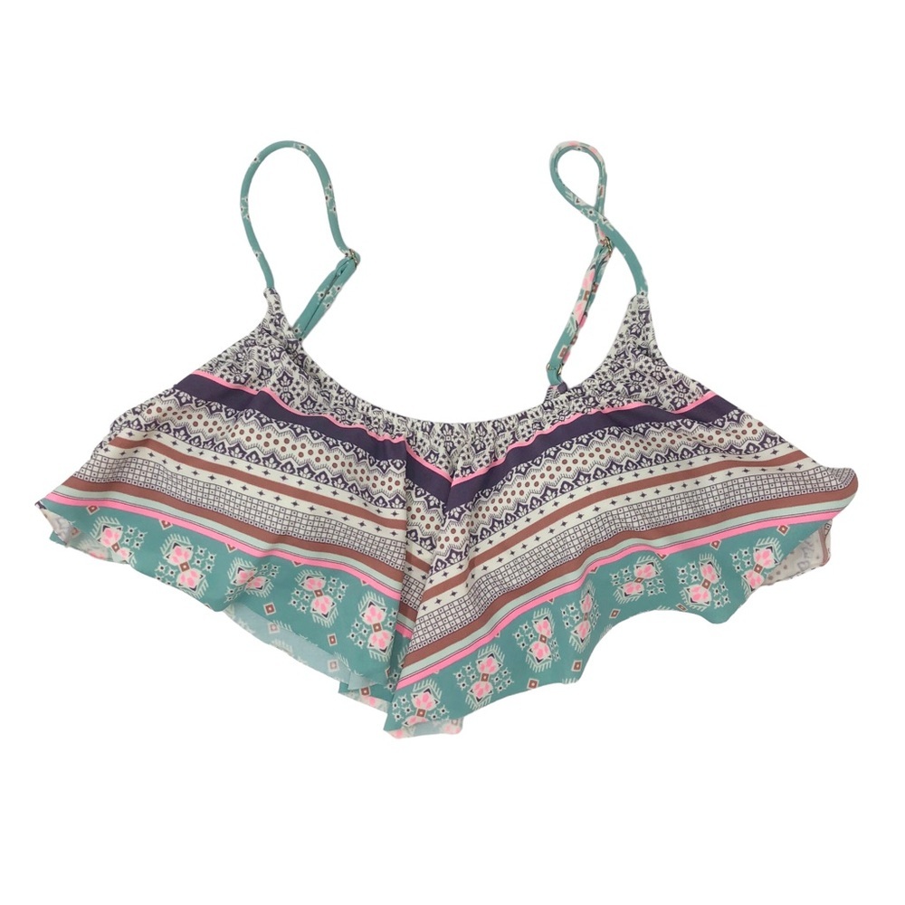 Victoria’s‎ Secret Paisley Mixed Pattern Flounce Bikini Top